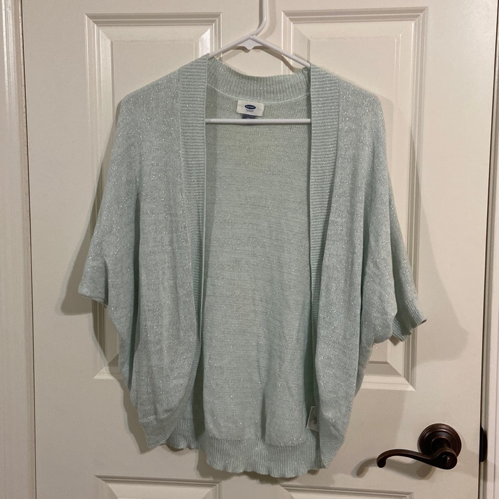 Old Navy Shiny Turquoise Cardigan